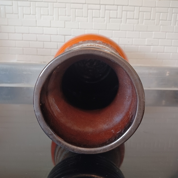 Vintage Carstens Retro Fat Lava W Germany Orange Brown Ceramic Vase - Picture 6 of 12